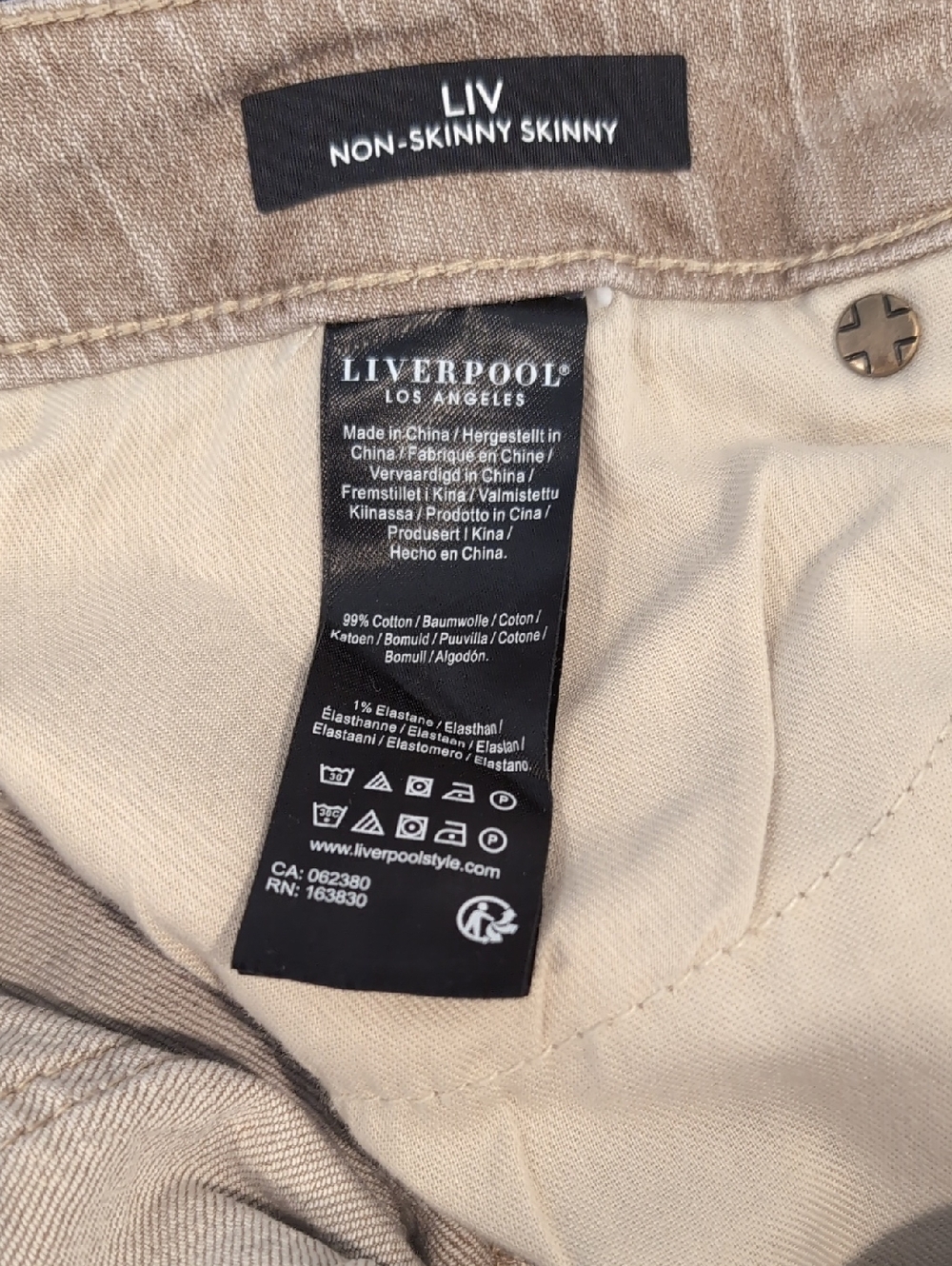 Liverpool Los Angeles LIV Non-Skinny Skinny Jean 12/31 Sand - Picture 8 of 11